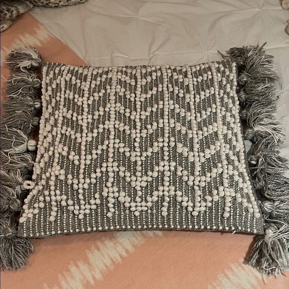 Serena & Lily Gray and Cream Chevron Pillow Case